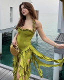 Sleeveless Irregular Women Long Dress S-L