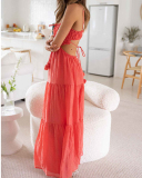 Women Hollow Out Summer Beach Long Dress XS-XXL