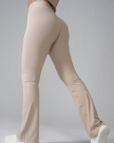 Women Solid Color High Waist Hips Lift Wide Leg Pants S-XL