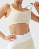 Women Colorblock Summer Recycled Fabric Yoga Two-piece Sets S-XL