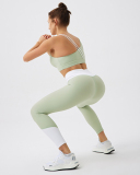 Women Colorblock Summer Recycled Fabric Yoga Two-piece Sets S-XL