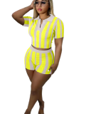 V-neck Stripe Women Wholesale 2 piece Outfit