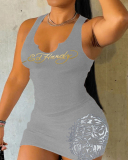 Printed Sleeveless Women Summer Mini Dress XS-3XL