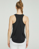 Logo Customized Women Sleeveless I Back Sport Running Back Slit Loose Vest S-2XL