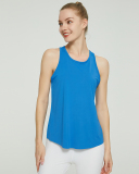 Logo Customized Women Sleeveless I Back Sport Running Back Slit Loose Vest S-2XL