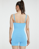 Fitness Brand Logo Accepted Sling Women Solid Color Running Pilates Romper S-L