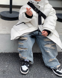 Kids Hollow Out Cool Jean Pants Blue 90CM-140CM