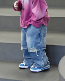 Children Kids Boys Patchwork Loose Cool Jeans Pants 90-140