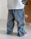 Kids Hollow Out Cool Jean Pants Blue 90CM-140CM