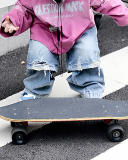 Children Kids Boys Patchwork Loose Cool Jeans Pants 90-140