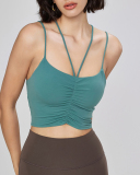 Women Factory Price Sling Ruched Yoga Sports Bra S-XL