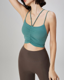 Women Factory Price Sling Ruched Yoga Sports Bra S-XL