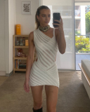 Single Shoulder Knitted High Fashion Dress S-L