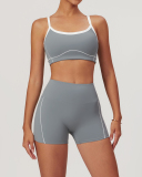 Women Sling Bra Fitness Outdoor Running Yoga Two-piece Shorts Sets S-XL