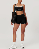 Women Sling Bra Fitness Outdoor Running Yoga Two-piece Shorts Sets S-XL