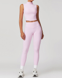 Women Sleeveless Vest High Waist Sports Pants S-XL