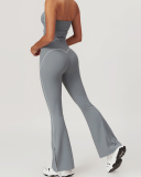 Colorblock Women Sleeveless Vest High Waist Wide Leg Pants Two Pieces Sets S-XL