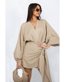 Wholesale Mid-Sleeve Women Casual Dress S-XL