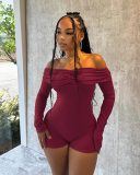Long Sleeve Off Shoulder Women Jumpsuit S-XL