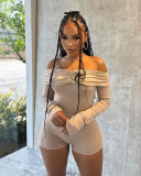 Long Sleeve Off Shoulder Women Jumpsuit S-XL