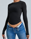 Wholesale In Bulk Women Professional Long Sleeve Fitness T-shirt Active Top S-XL