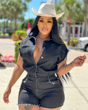 Black Jean Wholesale Women Summer Jumpsuit S-XXL