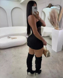 Strapless Lace See Through Women Short Dress S-L