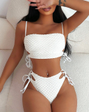 White Wholesale High Waist Bikini Set S-L