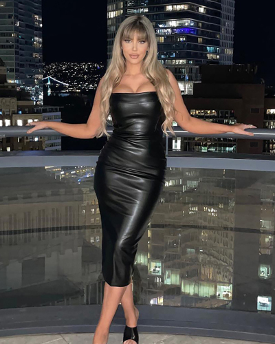 PU Wholesale Sleeveless Sexy Dress S-XL