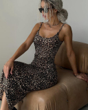 Leopard Printed Summer Sleeveless Dress S-L