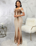 Off Shoulder Women Elegant Long Evening Dress S-L