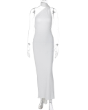 Solid Color Sleeveless Sexy Backless Women One-piece Maxi Dress S-L