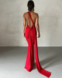 Solid Color Sleeveless Sexy Backless Women One-piece Maxi Dress S-L