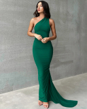 Solid Color Sleeveless Sexy Backless Women One-piece Maxi Dress S-L