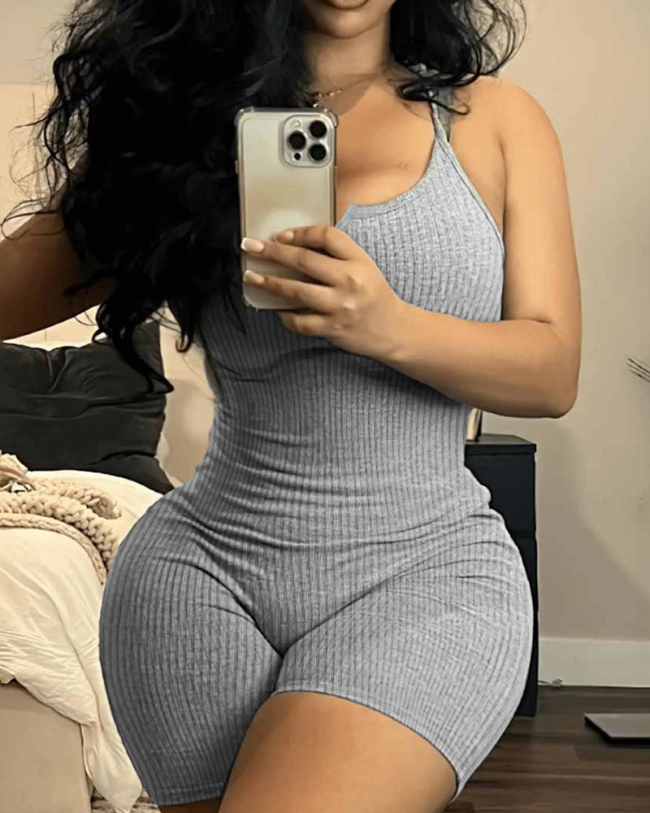 Sleeveless Wholesale Summer Solid Color Jumpsuit S-2XL