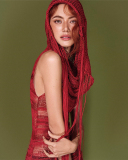 Women New Sexy Solid Color Knitted Perspective Round Neck High Waist Slimming Long Dress Red S-L