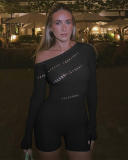 Summer Women's New Sexy Mesh See Through  Tight Jumpsuit Shorts