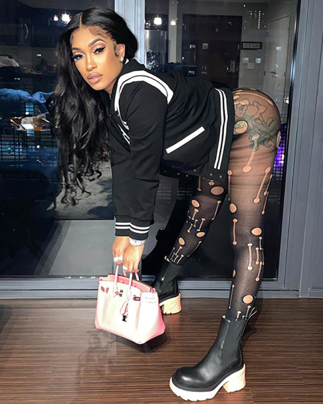 Summer Women's New Sexy Mesh Hollow Hole High Waist Tight Long Casual Pants