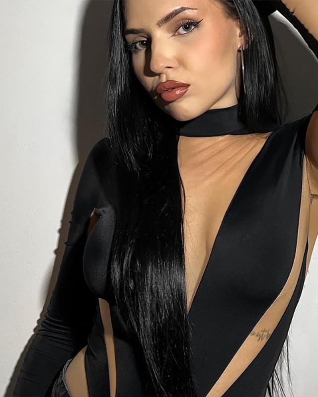 Summer Women's New Sexy Casual High Waisted Long Sleeved Tight Jumpsuit S-L