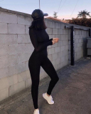 Spring New Women's Long Sleeved Slim Fit High Waisted Hip Lifting Sports Jumpsuit S-L