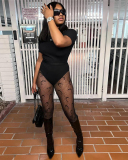 Summer New Women's Sexy See Through Mesh Breathable Casual Pants
