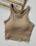 Quickly Drying Fixed Cup Fintess Sports Running Crop Tops Yoga Bra S-L