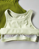 Women I Back Fixed Cup Quick Drying Sports Top Vest S-XL