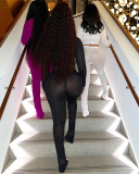 Women Summer New Net Tight Long Sleeve Top Pants Casual Set S-L