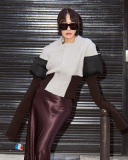 Women New Winter Zipper Cardigan Ribbed Stitching Long-Sleeved Cotton-Filled Jacket S-L