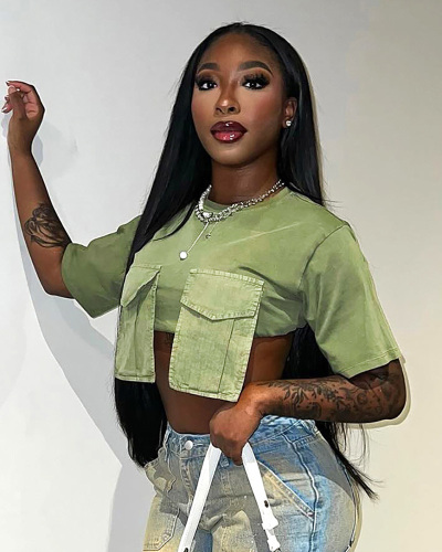 Women Summer New Fashion Wear Round Neck Short Sleeve T Shirt S-L