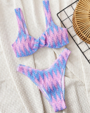 Pink Dye Tie Printed Cute Swimwear S-L