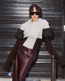 Women New Winter Zipper Cardigan Ribbed Stitching Long-Sleeved Cotton-Filled Jacket S-L