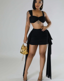 Solid Color Wholesale Two Piece Cute Skirt Set S-XXL