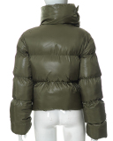 Fashion Women Winter New Item Thick Button Neck Jacket S-L